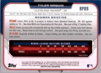 2015 Bowman - Prospects #BP89 Tyler Naquin Back