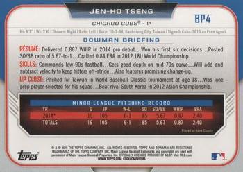 2015 Bowman - Prospects #BP4 Jen-Ho Tseng Back