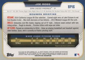 2015 Bowman - Prospects #BP16 Joe Ross Back