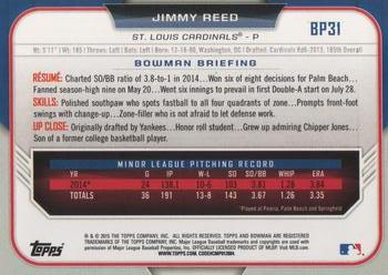 2015 Bowman - Prospects #BP31 Jimmy Reed Back