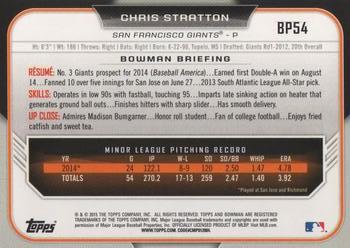 2015 Bowman - Prospects #BP54 Chris Stratton Back