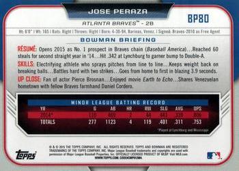 2015 Bowman - Prospects #BP80 Jose Peraza Back