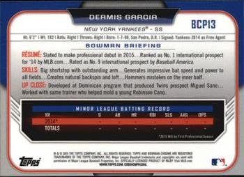 2015 Bowman - Chrome Prospects #BCP13 Dermis Garcia Back