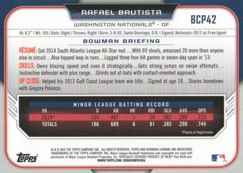 2015 Bowman - Chrome Prospects #BCP42 Rafael Bautista Back