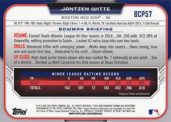 2015 Bowman - Chrome Prospects #BCP57 Jantzen Witte Back