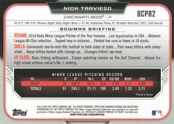 2015 Bowman - Chrome Prospects #BCP82 Nick Travieso Back