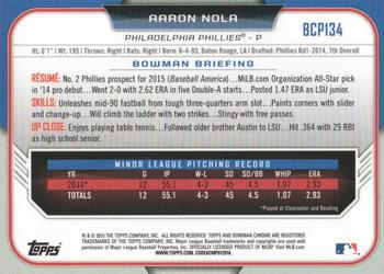 2015 Bowman - Chrome Prospects #BCP134 Aaron Nola Back
