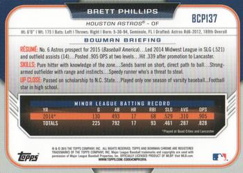 2015 Bowman - Chrome Prospects #BCP137 Brett Phillips Back