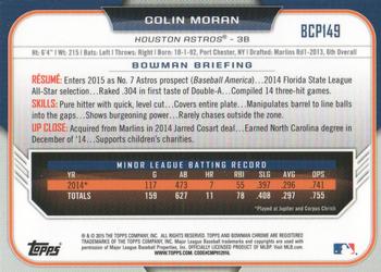 2015 Bowman - Chrome Prospects #BCP149 Colin Moran Back