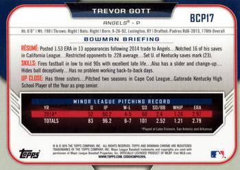 2015 Bowman - Chrome Prospects #BCP17 Trevor Gott Back