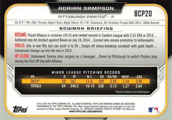 2015 Bowman - Chrome Prospects #BCP20 Adrian Sampson Back