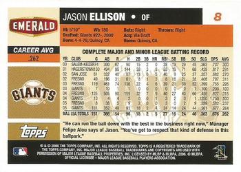 2006 Topps Emerald Nuts San Francisco Giants #8 Jason Ellison Back