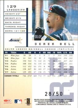 1998 Leaf Rookies & Stars - Longevity #129 Derek Bell Back