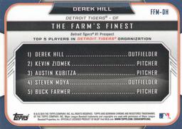 2015 Bowman - The Farm's Finest Minis #FFM-DH Derek Hill Back