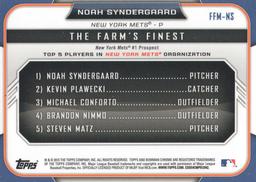 2015 Bowman - The Farm's Finest Minis #FFM-NS Noah Syndergaard Back