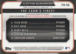 2015 Bowman - The Farm's Finest Minis #FFM-CBL Clayton Blackburn Back