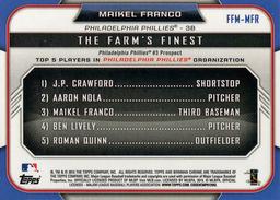 2015 Bowman - The Farm's Finest Minis #FFM-MFR Maikel Franco Back