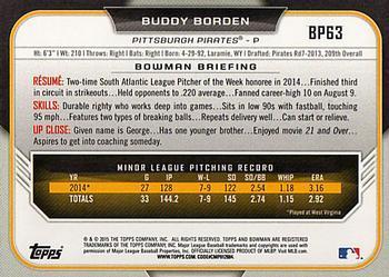 2015 Bowman - Prospects Yellow #BP63 Buddy Borden Back