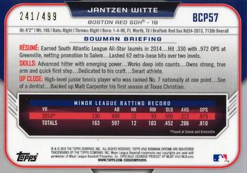 2015 Bowman - Chrome Prospects Refractors #BCP57 Jantzen Witte Back
