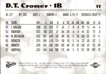 1997 Multi-Ad AA All-Stars #11 D.T. Cromer Back