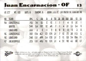 1997 Multi-Ad AA All-Stars #13 Juan Encarnacion Back