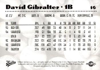 1997 Multi-Ad AA All-Stars #16 David Gibralter Back