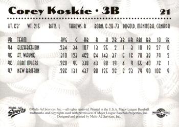 1997 Multi-Ad AA All-Stars #21 Corey Koskie Back