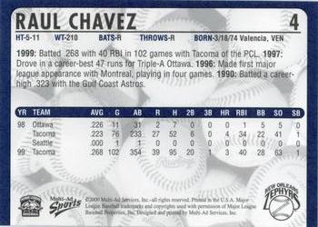 2000 Multi-Ad New Orleans Zephyrs #4 Raul Chavez Back