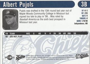 2000 Multi-Ad Peoria Chiefs #NNO Albert Pujols Back