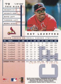 1998 Leaf Rookies & Stars - True Blue #79 Ray Lankford Back