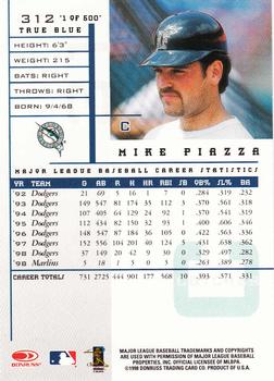 1998 Leaf Rookies & Stars - True Blue #312 Mike Piazza Back