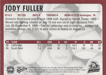 2000 Multi-Ad South Bend Silver Hawks #9 Jody Fuller Back