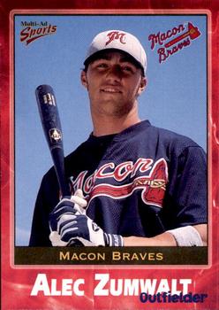 2001 Multi-Ad Macon Braves #6 Alec Zumwalt Front