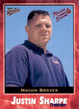 2001 Multi-Ad Macon Braves #29 Justin Sharpe Front