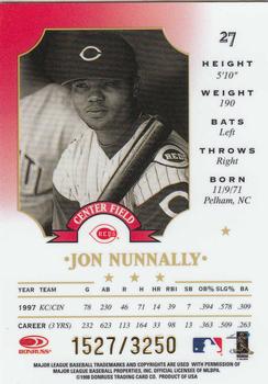 1998 Leaf - Fractal Materials #27 Jon Nunnally Back