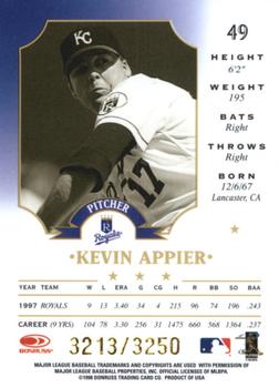 1998 Leaf - Fractal Materials #49 Kevin Appier Back