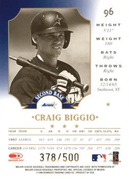 1998 Leaf - Fractal Materials #96 Craig Biggio Back