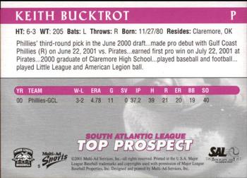 2001 Multi-Ad South Atlantic League Top Prospects #5 Keith Bucktrot Back