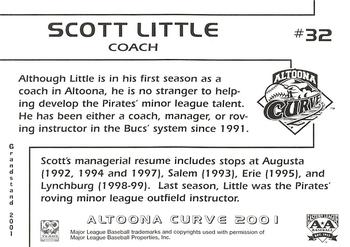2001 Grandstand Altoona Curve #NNO Scott Little Back