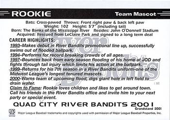 2001 Grandstand Quad City River Bandits #NNO Rookie Back