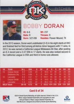 2014 Brandt Oklahoma City RedHawks #8 Bobby Doran Back