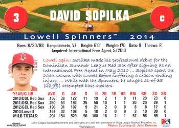 2014 Grandstand Lowell Spinners #NNO David Sopilka Back