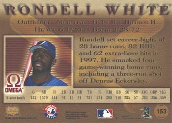 1998 Pacific Omega - Red #153 Rondell White Back