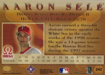 1998 Pacific Omega - Red #242 Aaron Sele Back