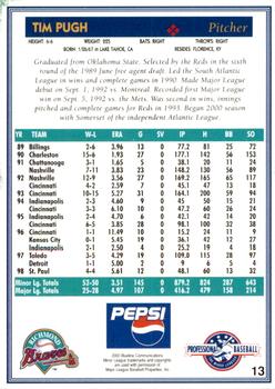 2000 Blueline Q-Cards Richmond Braves #13 Tim Pugh Back