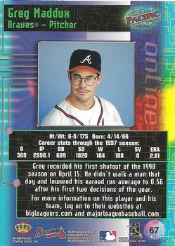 1998 Pacific Online - Red #67 Greg Maddux Back