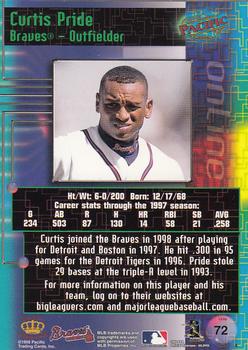 1998 Pacific Online - Red #72 Curtis Pride Back