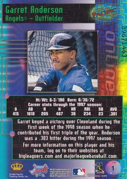1998 Pacific Online - Web Cards #1 Garret Anderson Back