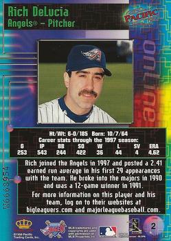 1998 Pacific Online - Web Cards #2 Rich DeLucia Back