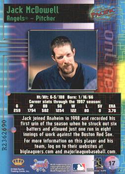 1998 Pacific Online - Web Cards #17 Jack McDowell Back